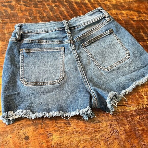 YMI High Rise Denim Button Fly Shorts 9 - Picture 2 of 9